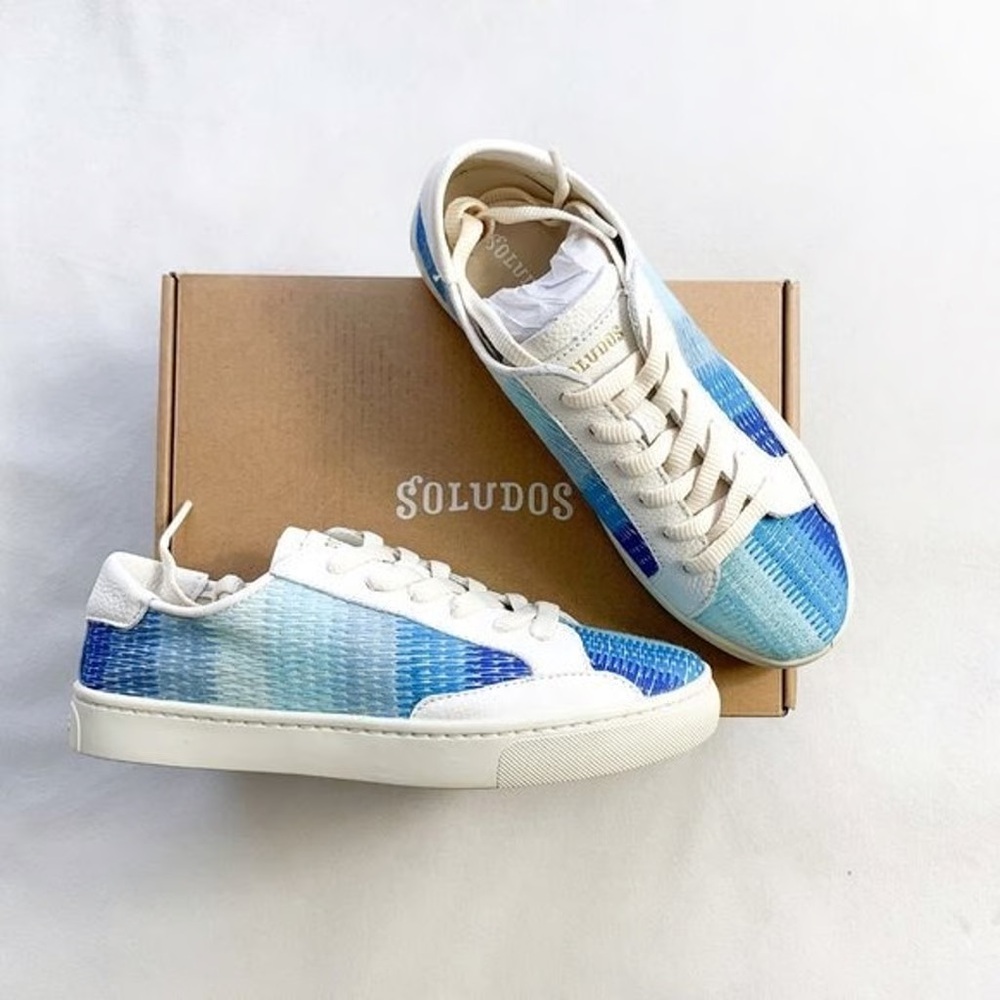 Soludos Ombré Ibiza Embroidered Sneaker Blue Size 7